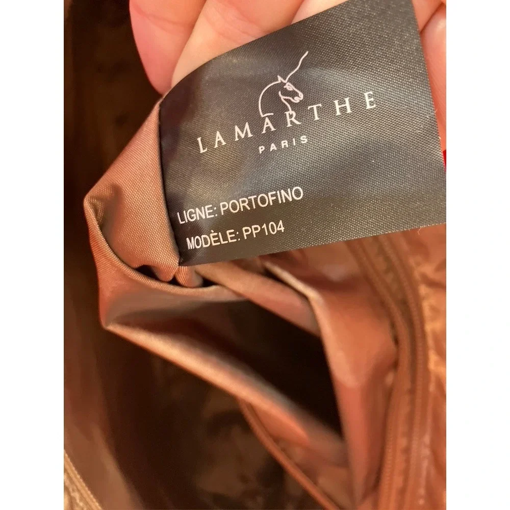 Lamarthe Portofino Tote Bag Womens Red‎ Leather PP104 Luxury Dust Bag Care Card